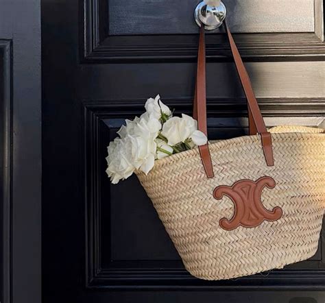 celine mini beach bag|Celine straw tote bag.